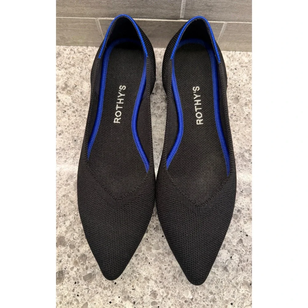Rothy's Women's The Point Black Pointed Toe Flats Casual/Work Shoes Size 8.5